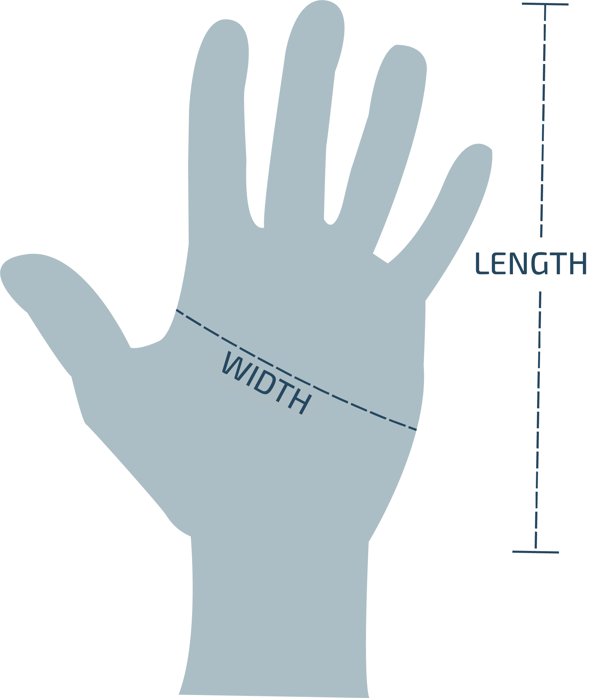Størrelsesguide Handsker