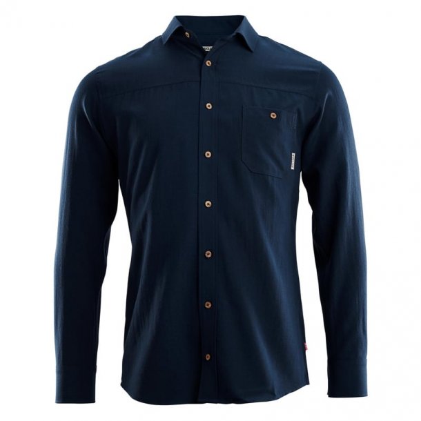 Aclima - LeisureWool Woven Herre Uldskjorte Large Navy Bl