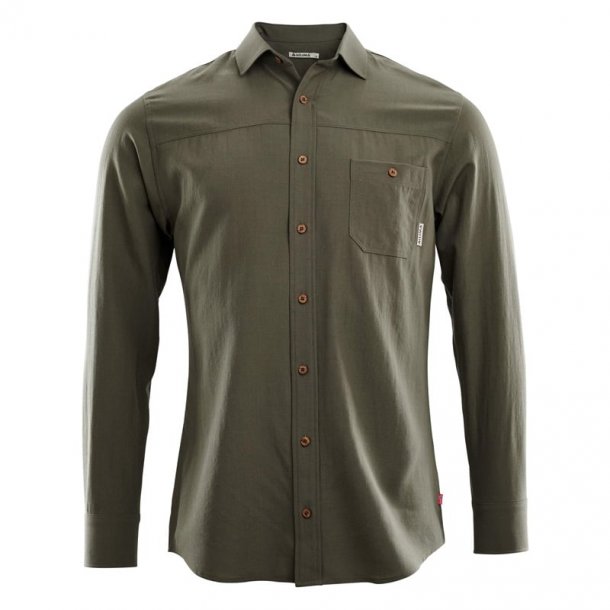 Aclima - LeisureWool Woven Herre Uldskjorte Large Ranger Green