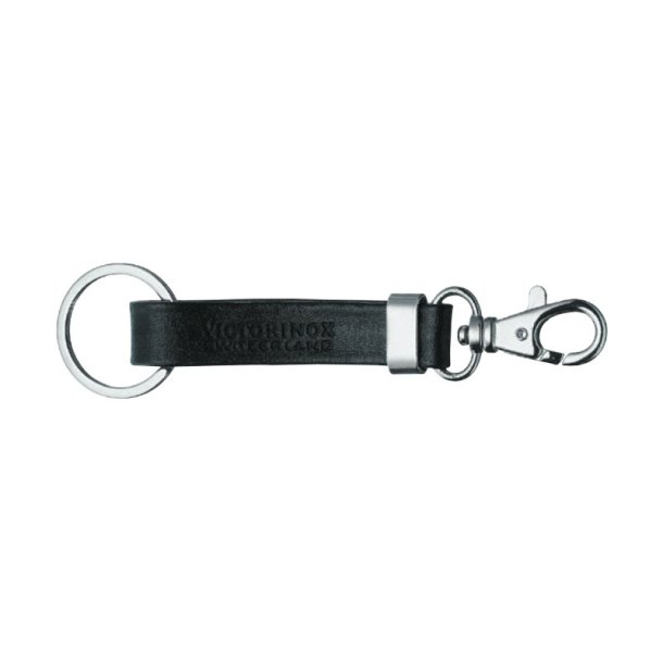 Victorinox - Schlüsselanhänger aus schwarzem Leder mit Karabiner