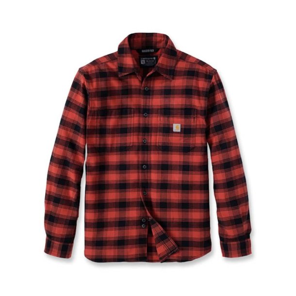 Carhartt - Flannel L/S Plaid Skjorte // Rd Okker