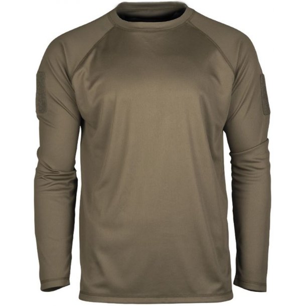 Mil-Tec - Tactical Quick Dry Langrmet T-Shirt Medium Olivengrøn