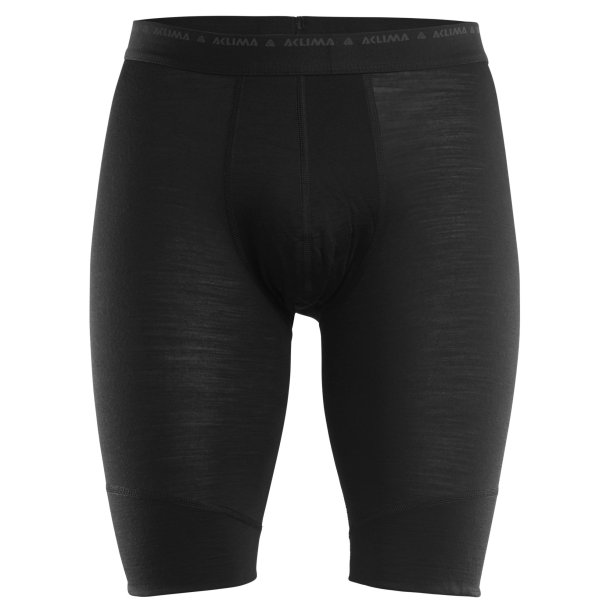Aclima - LightWool 140 Lange Herre Boksershorts // Sort