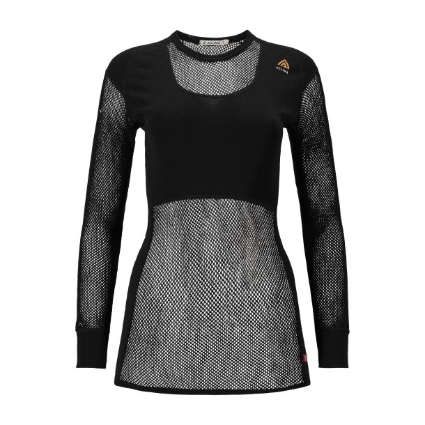 Aclima - WoolNet 120g Dame Crew Neck Uldtrje // Sort