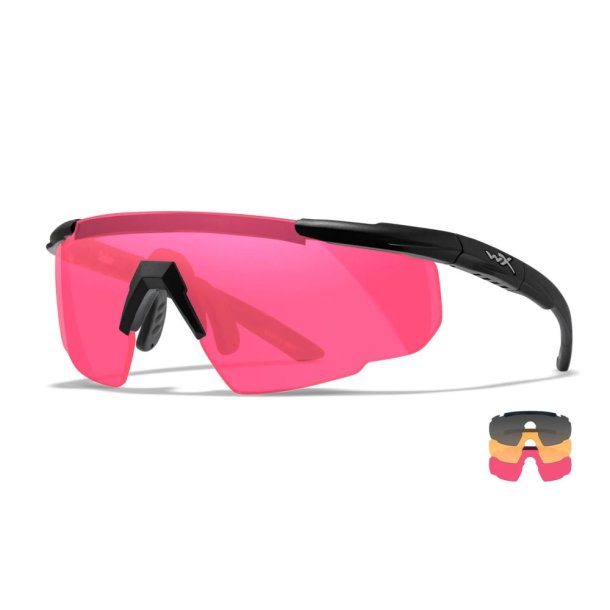 Wiley X - Saber Advanced Ballistic Goggles - 3 Lenses - Grey/Orange/Pink 