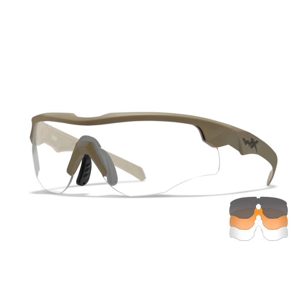 Wiley X - ROGUE Comm Skydebriller Sand - 3 Linser