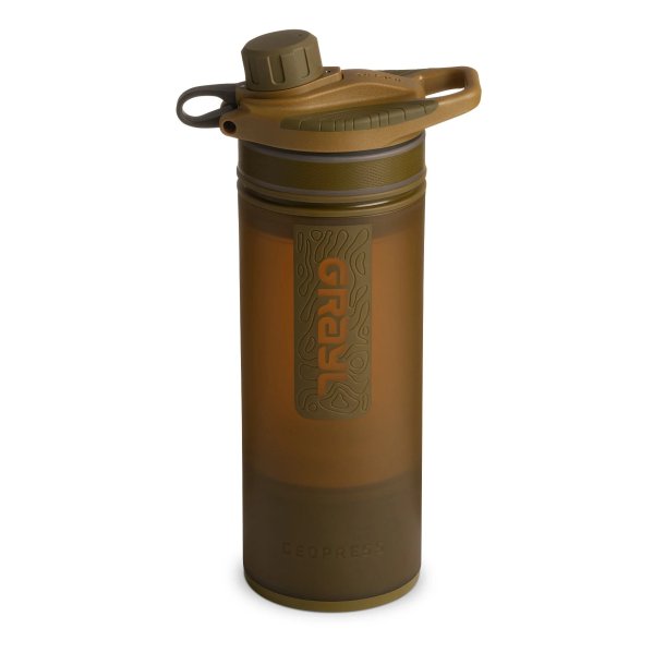 Grayl - Geopress Flaske Med Vandrensefilter 710ml Coyote Brown
