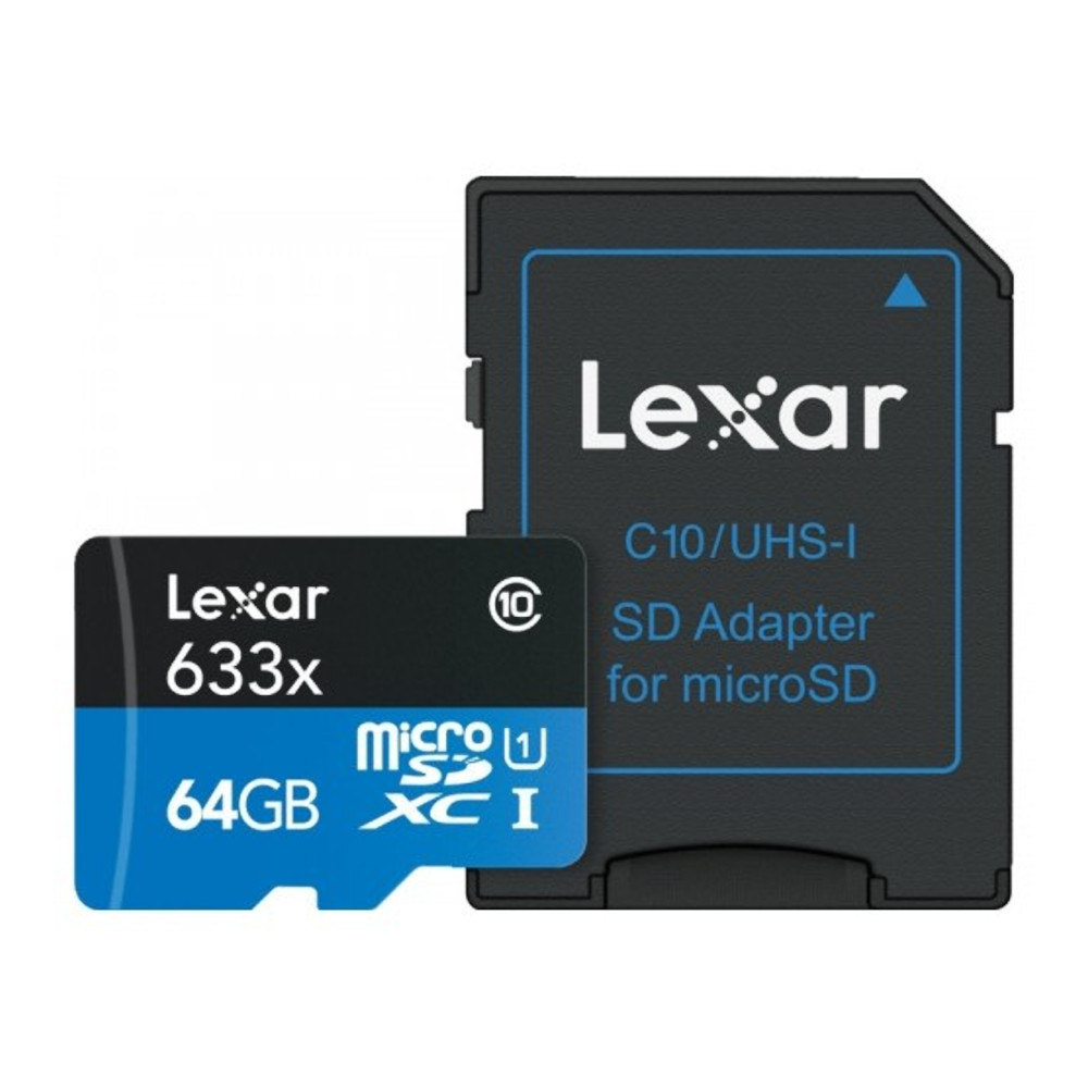 praktiserende læge fødsel ubetalt Micro SD Kort Med Adapter 64GB fra Lexar - Køb billigt her