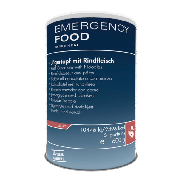 Trek'n Eat - Emergency Food Jgergryde Med Oksekd Og Nudler, 6 Portioner, 600g (15 rs holdbarhed)
