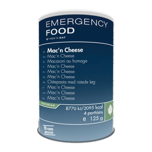 Trek'n Eat - Emergency Food Macn Cheese, 4 portioner, 600g (15 rs holdbarhed)