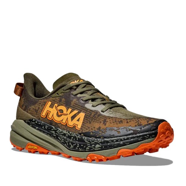 Hoka - Speedgoat 6 Herre Trailsko Olivengrn / Orange