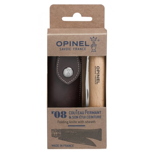 Opinel - No 8 Stainless Steel 8,5 cm blad m. skede