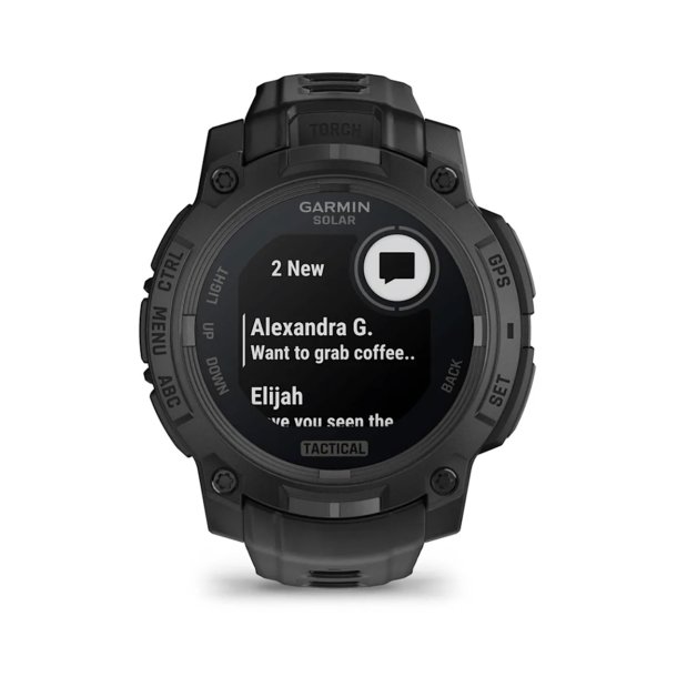 Garmin - Instinct 3 Solar 45 mm TACTICAL Smartwatch // Sort