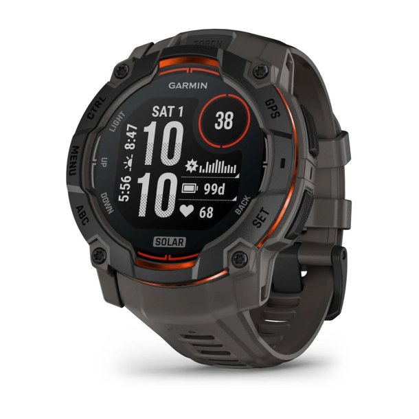 Garmin - Instinct 3 Solar 50 mm Smartwatch // Sort/Charcoal